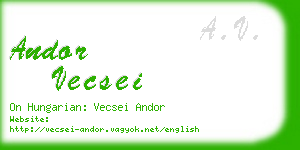andor vecsei business card